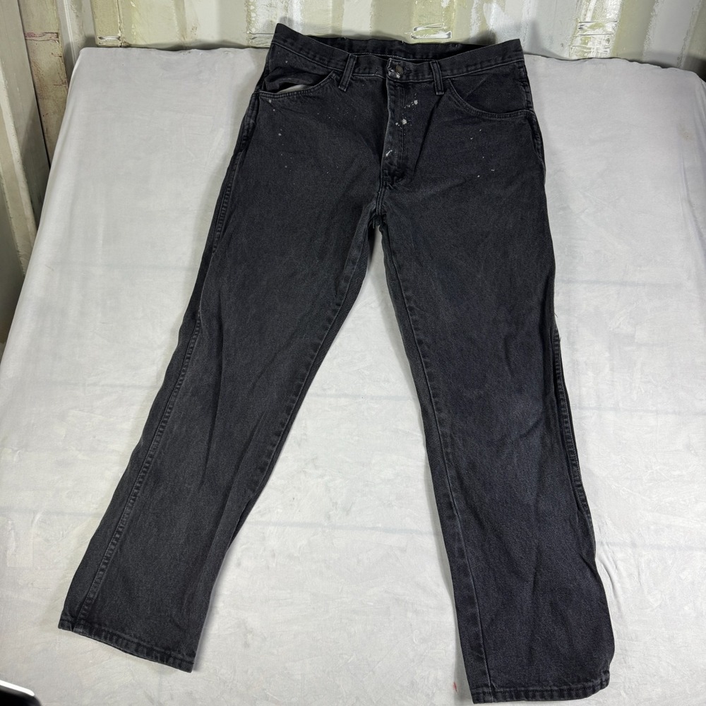 Vintage 90s Rustler Mens Straight Leg Jeans Black Denim Dark Wash Comfort 36x30